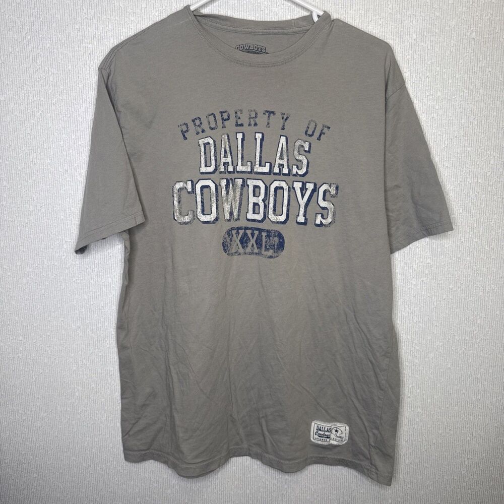 Dallas Cowboys Shirt Mens Size M Gray Reebok Y2K Property Of Dallas NFL Tee